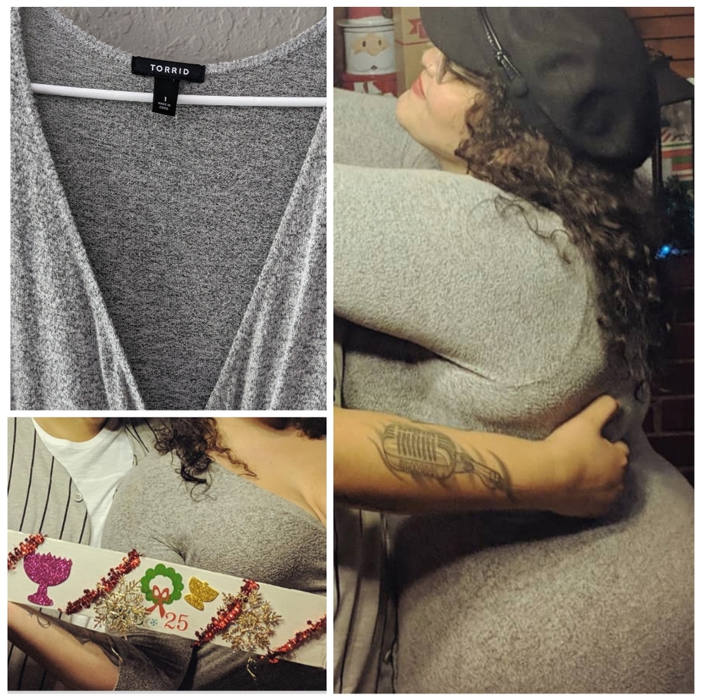 Torrid Sweater Faux Wrap Hi Low Dress